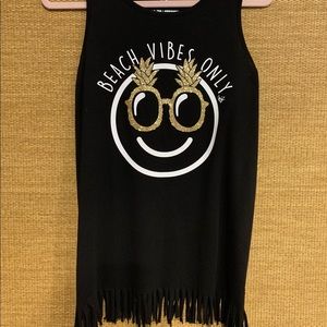 Justice Glittery Beach Cover with Fringe